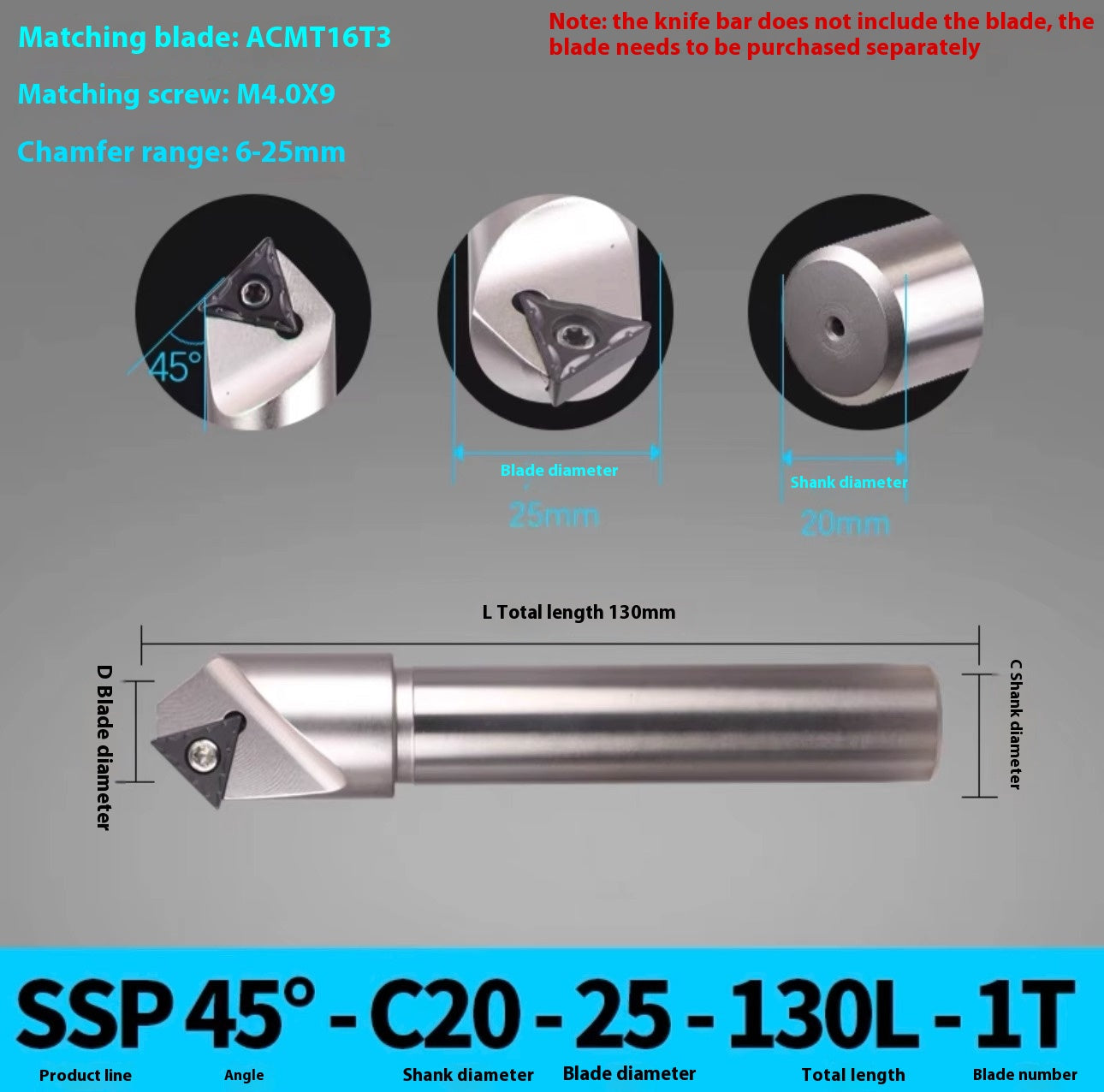 1144-Shedding type fixed-point chamfering cutter 30 degree 45 degree 60 degree chamfering cutter bar SSK/SSP/TCM/SSY/SSO/SSH Shandong Denso Pricision Tools Co.,Ltd.